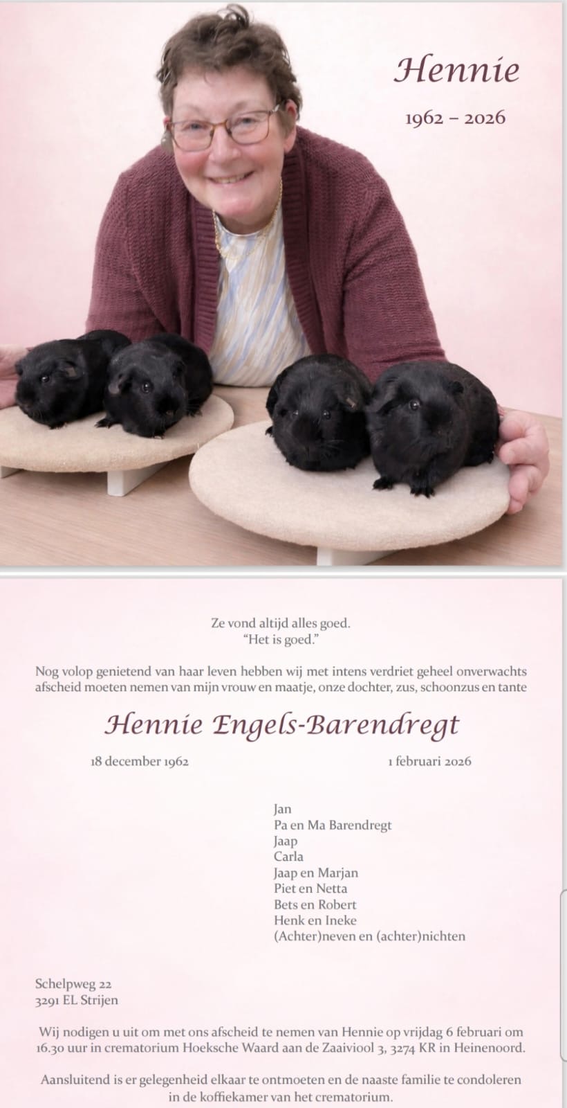 Overlijden Hennie